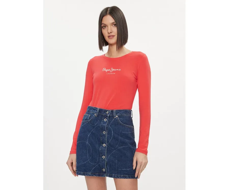obrazek 1 Pepe Jeans Bluzka New Virginia PL505203 Czerwony Slim Fit