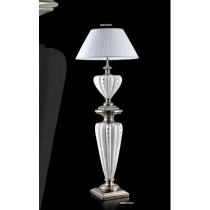 Zdjęcie Lampa biurkowa w odcieniu perłowej bieli i srebra Ceramiche Stella