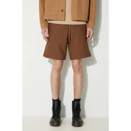 Zdjęcie Carhartt WIP szorty American Script Sweat Short męskie kolor brązowy I031685.1ZDXX