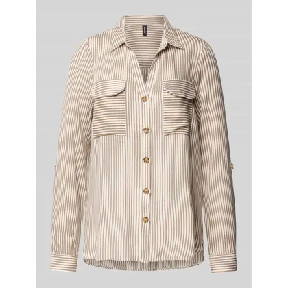 Zdjęcie Bluzka koszulowa z nakładanymi kieszeniami z patką na piersi model ‘BUMPY’