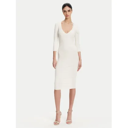 Zdjęcie Elisabetta Franchi Sukienka dzianinowa AM-52B-51E2 Biały Slim Fit