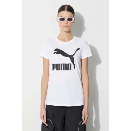 Zdjęcie Puma t-shirt bawełniany Classic Logo Tee kolor biały 530076.02-BIALY