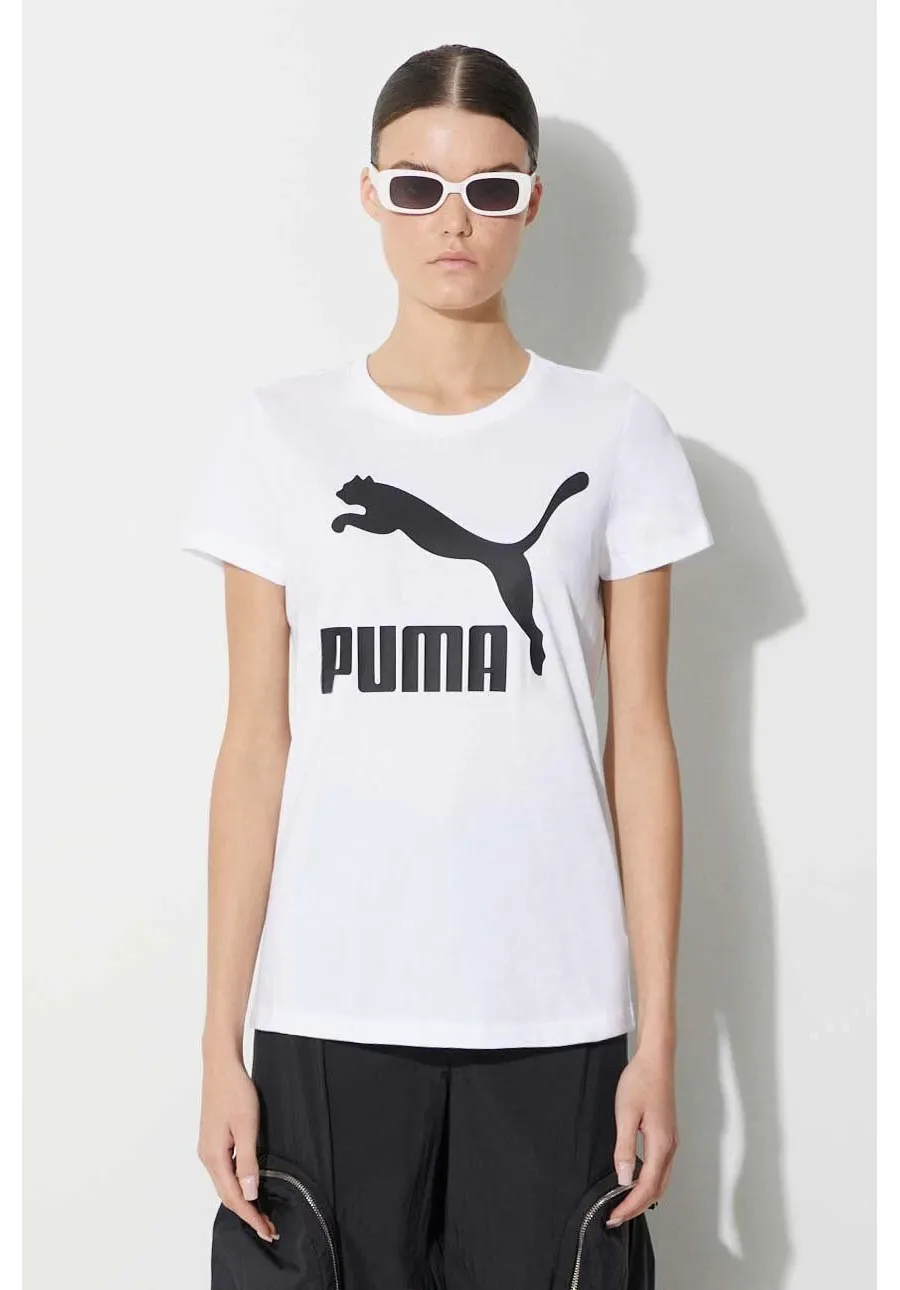 obrazek 1 Puma t-shirt bawełniany Classic Logo Tee kolor biały 530076.02-BIALY