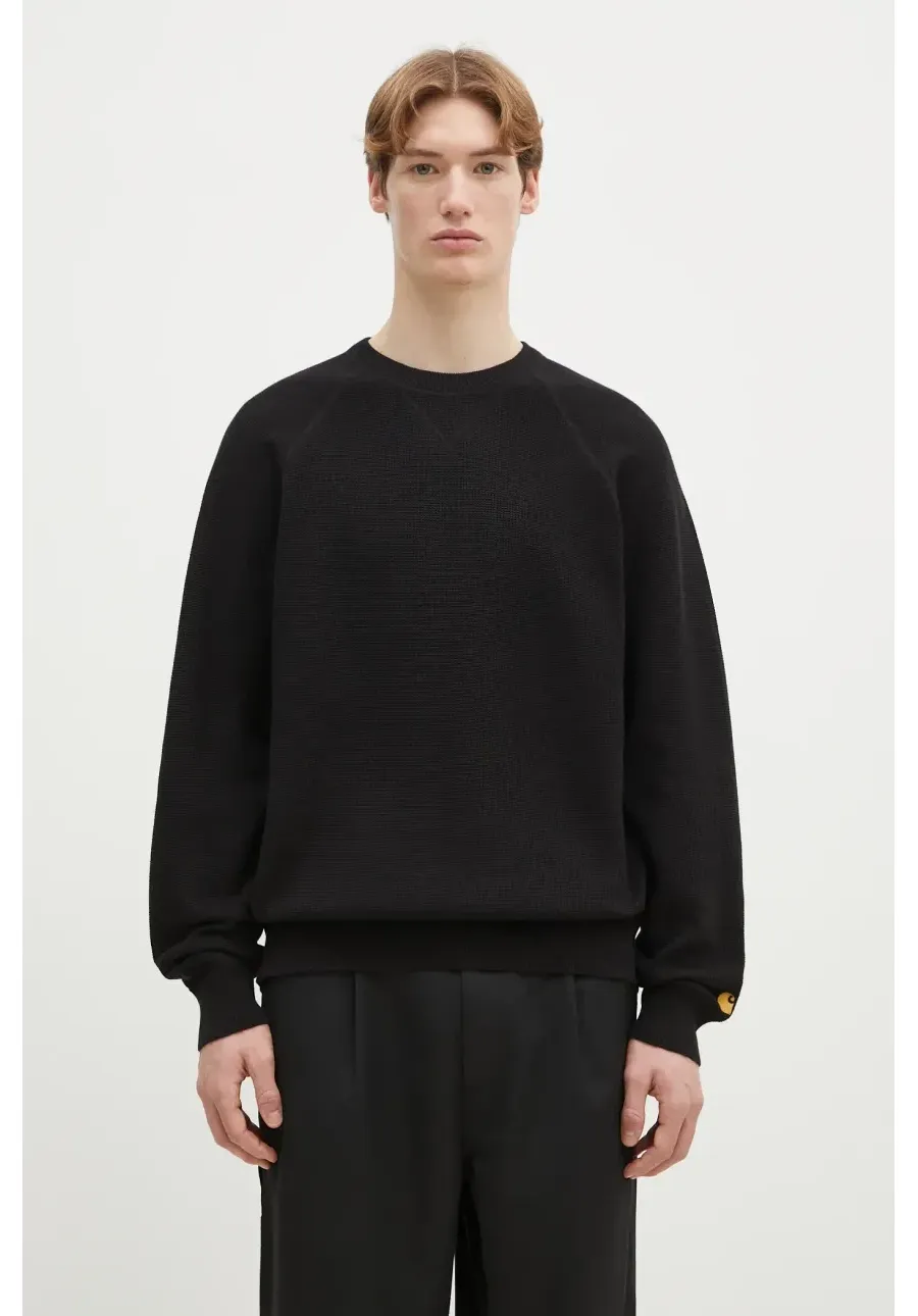 obrazek 1 Carhartt WIP sweter bawełniany Chase Sweater kolor czarny I028581.00FXX