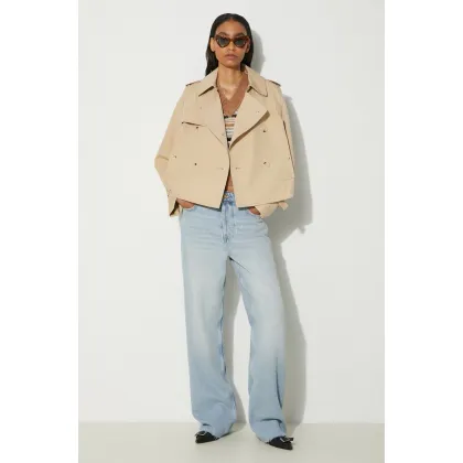Zdjęcie Kenzo kurtka Short Kimono Trench damska kolor beżowy przejściowa FE62MA2189OI.11