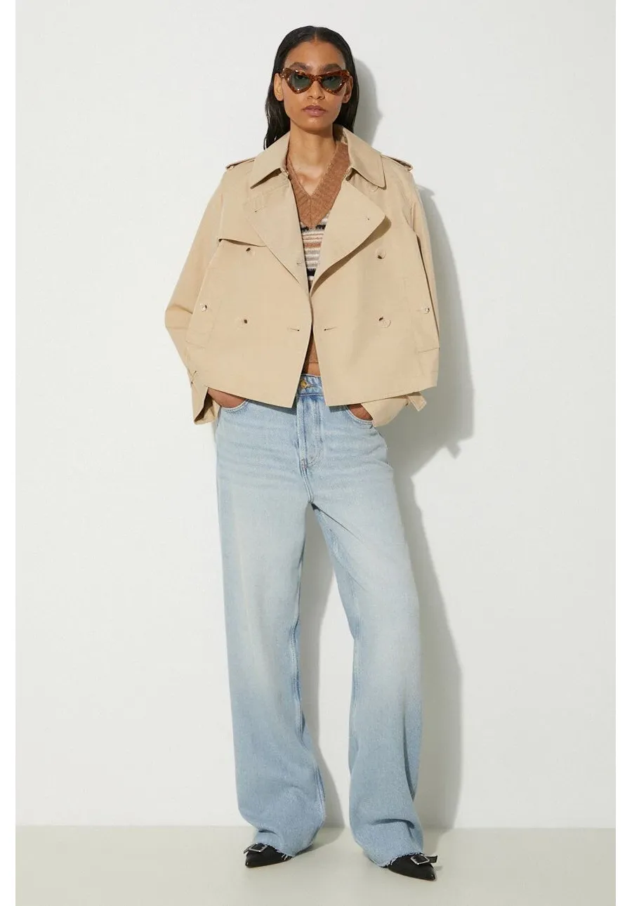 obrazek 1 Kenzo kurtka Short Kimono Trench damska kolor beżowy przejściowa FE62MA2189OI.11