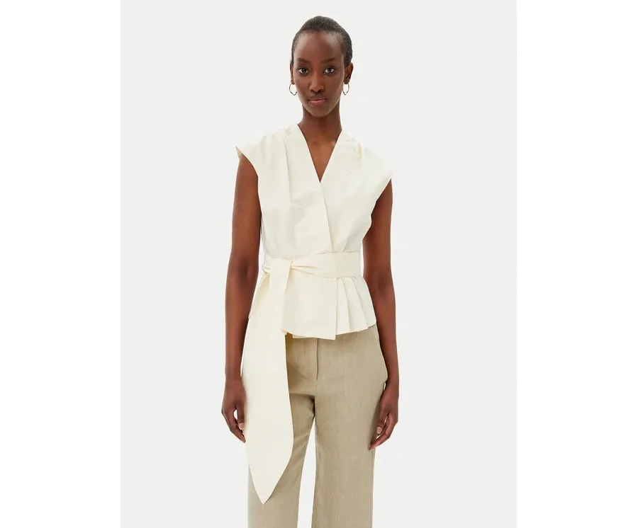 obrazek 1 Marella Bluzka Bronzo 2513161072200 Écru Slim Fit