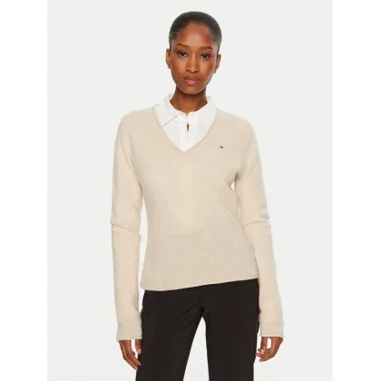 Zdjęcie Tommy Hilfiger Sweter WW0WW43505 Beżowy Regular Fit