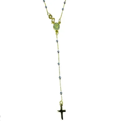 Zdjęcie Włoski łańcuszek różaniec 45 cm z błyszczącymi ziarenkami