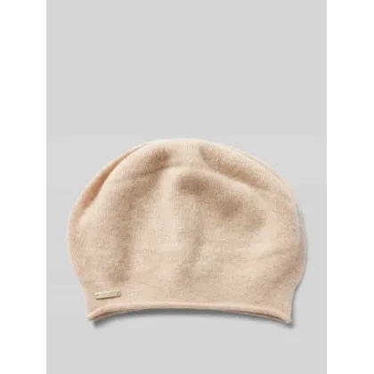 Zdjęcie Czapka beanie z czystego kaszmiru z detalem z logo