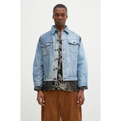 Zdjęcie Needles kurtka jeansowa Covered Jacket męska kolor niebieski przejściowa PU337