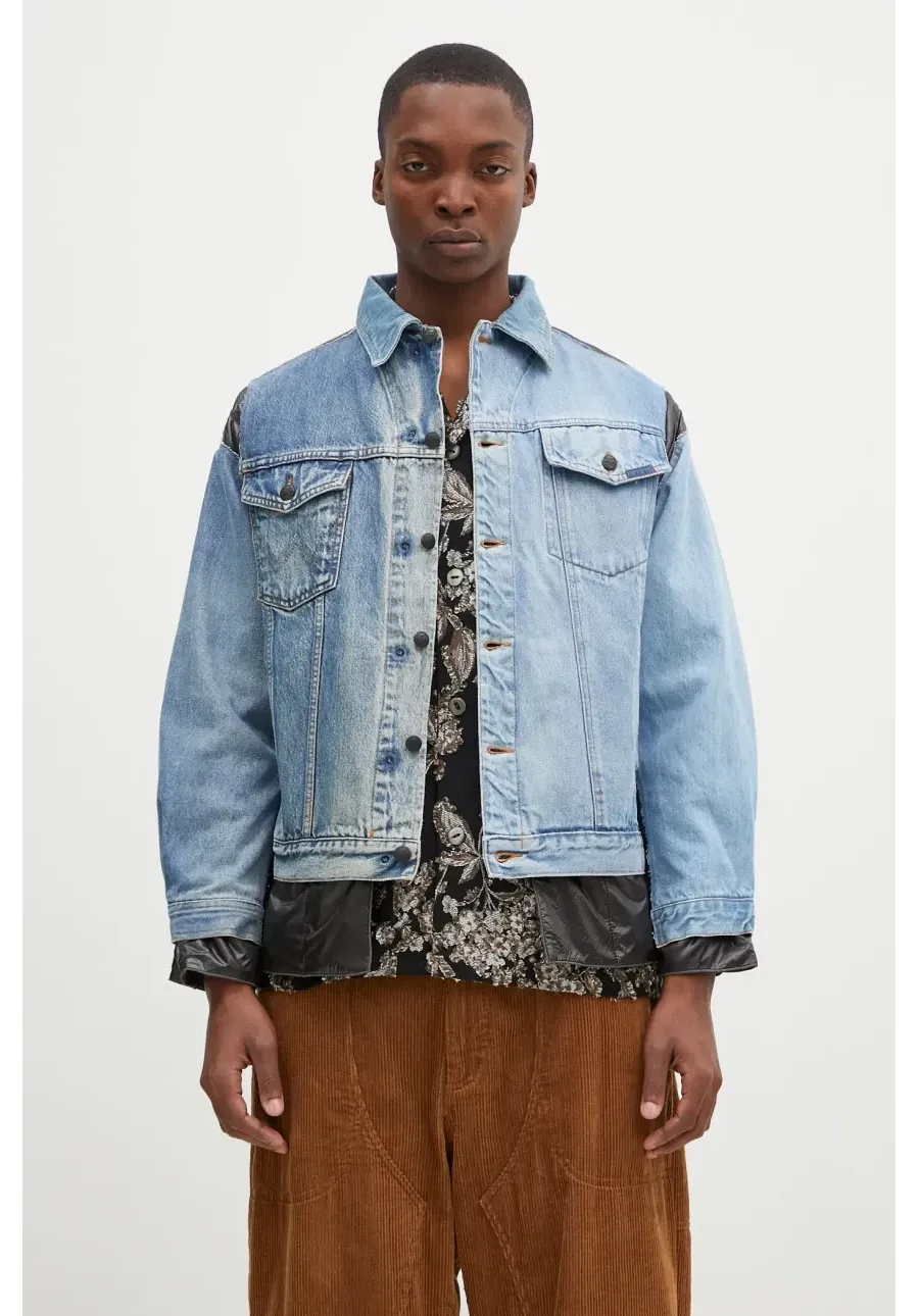 obrazek 1 Needles kurtka jeansowa Covered Jacket męska kolor niebieski przejściowa PU337