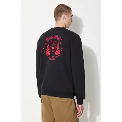 Zdjęcie Maharishi bluza bawełniana Dragon Anniversary Crew Sweat męska kolor czarny z aplikacją 1267.BLACK