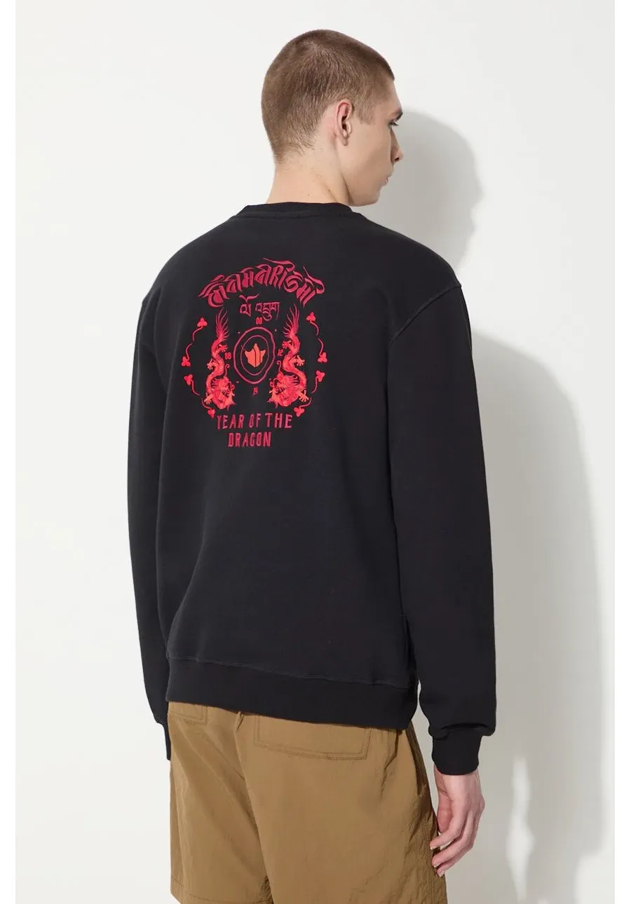 obrazek 1 Maharishi bluza bawełniana Dragon Anniversary Crew Sweat męska kolor czarny z aplikacją 1267.BLACK