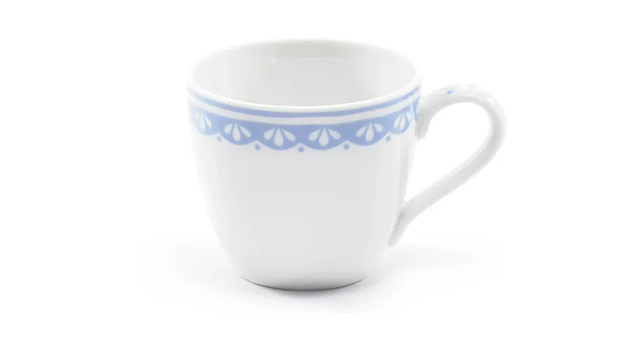 obrazek 1 Wyjątkowa filiżanka do espresso z porcelany z subtelnym jasnoniebieskim zdobieniem – Leander
