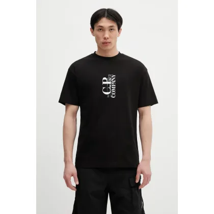 Zdjęcie C.P. Company t-shirt bawełniany męski kolor czarny z nadrukiem 18CMTS177A005100W