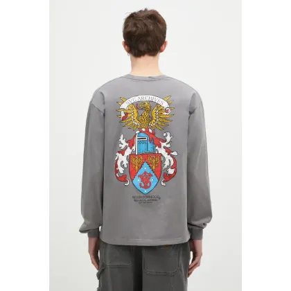 Zdjęcie NEIGHBORHOOD longsleeve bawełniany Tee Longsleeve-13 kolor szary z nadrukiem 242PCNH.LT13