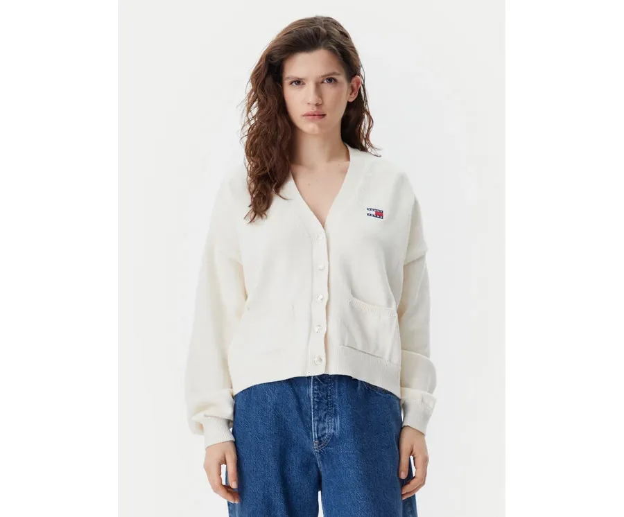 obrazek 1 Tommy Jeans Kardigan DW0DW20257 Beżowy Relaxed Fit