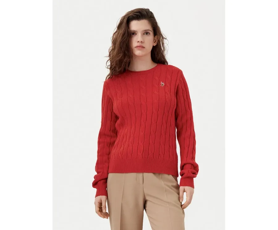 obrazek 1 U.S. Polo Assn. Sweter WUP1217 Pomarańczowy Regular Fit