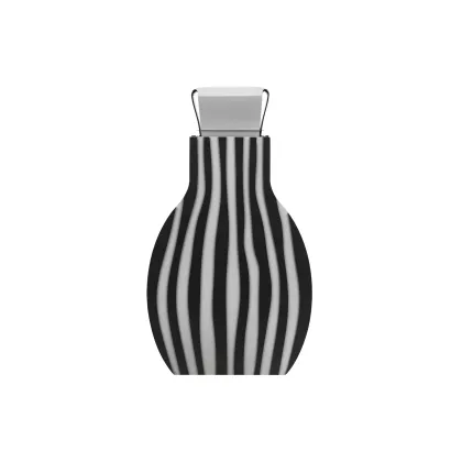 Zdjęcie Wazon Otto 9x24xH44 cm ze skóry w szaro-czarne pionowe pasy