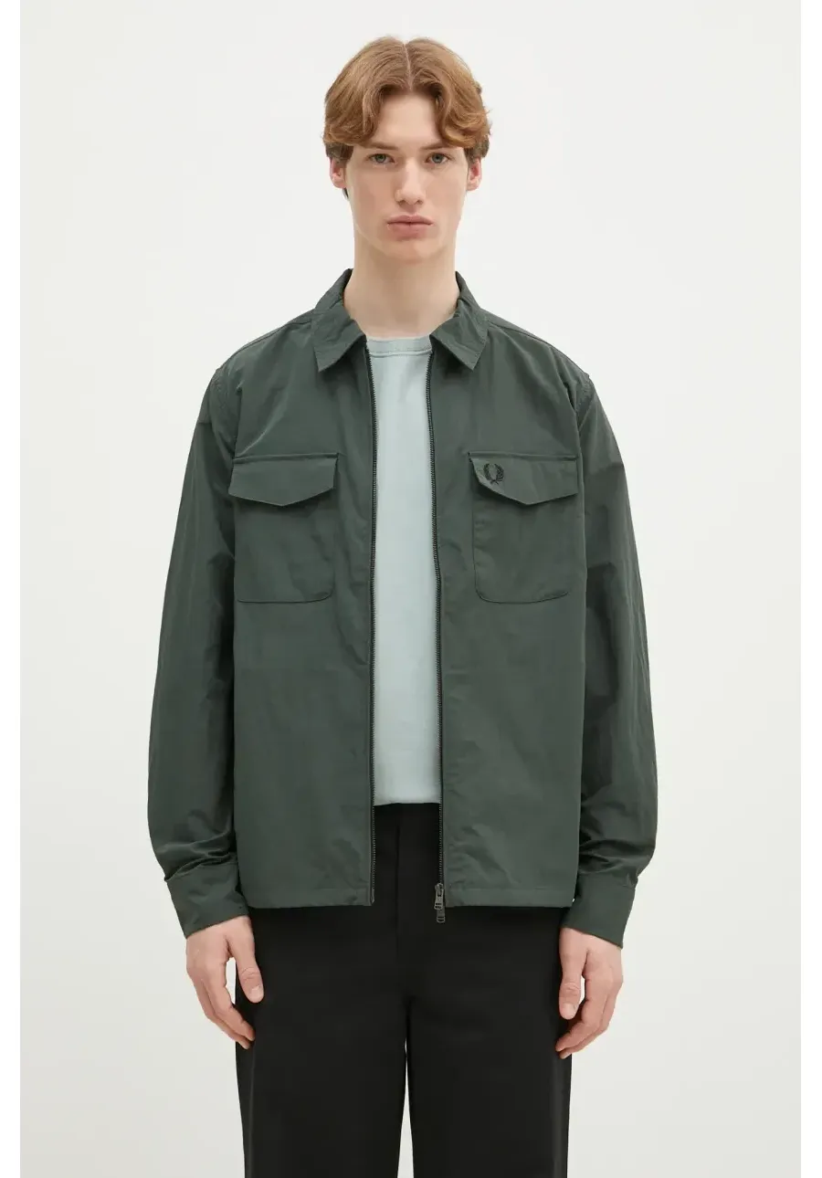 obrazek 1 Fred Perry kurtka kolor zielony przejściowa oversize M5684.X89