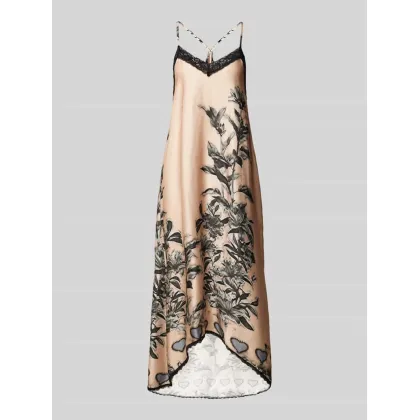 Zdjęcie Sukienka midi z wiskozy z obszyciem koronką