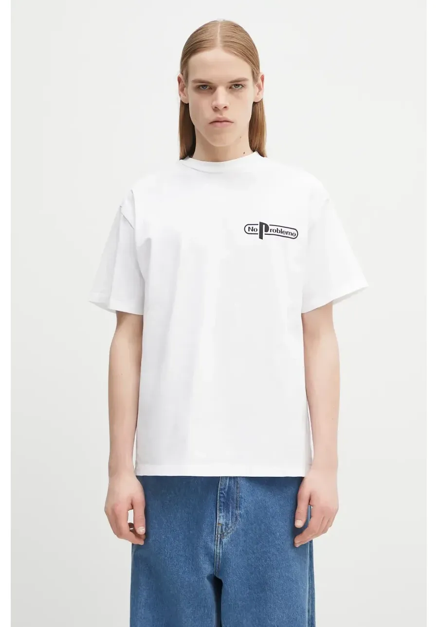 obrazek 1 No Problemo t-shirt bawełniany No Limits SS Tee męski kolor biały z nadrukiem NP6000603