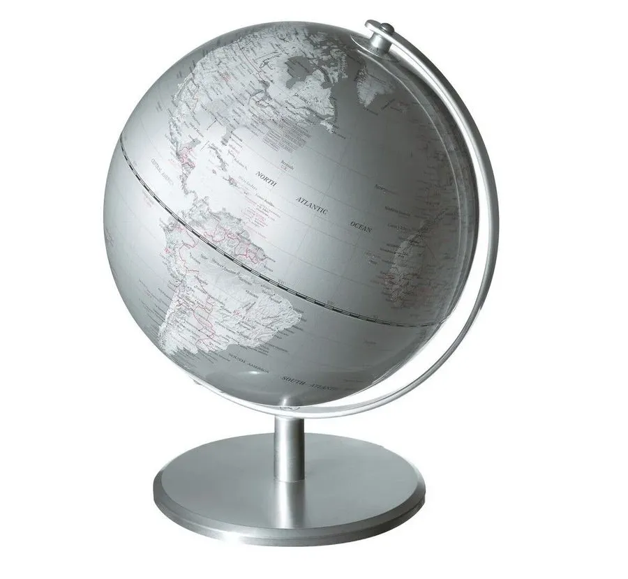 obrazek 1 Srebrny globus ozdobny Planet na prezent