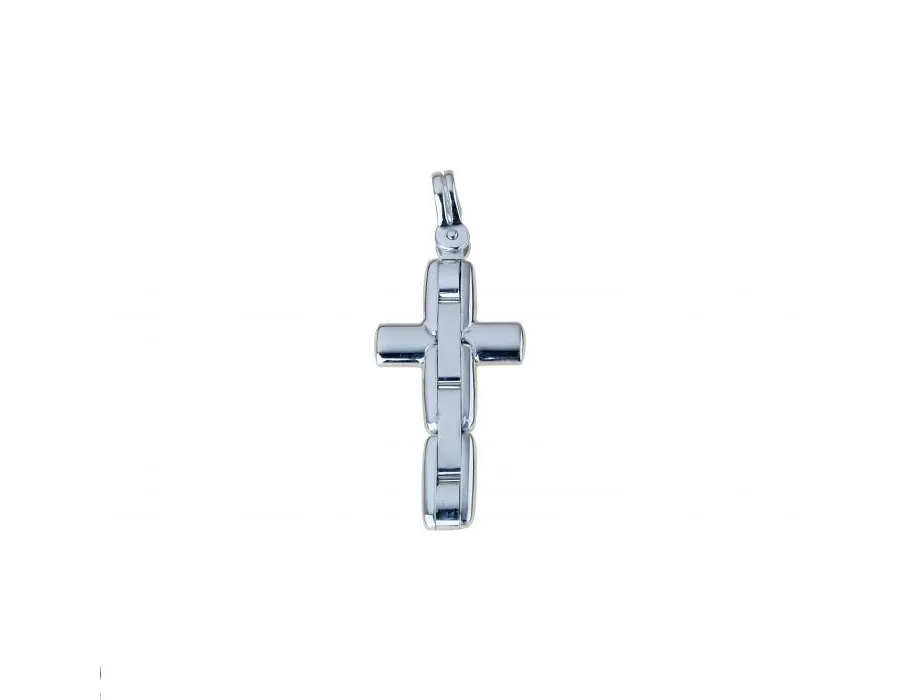 obrazek 1 Wspaniały męski krzyż wykonany z białego złota 30x15mm