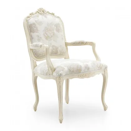 Zdjęcie Wyrafinowany biały fotel w klasycznym stylu - Sevensedie