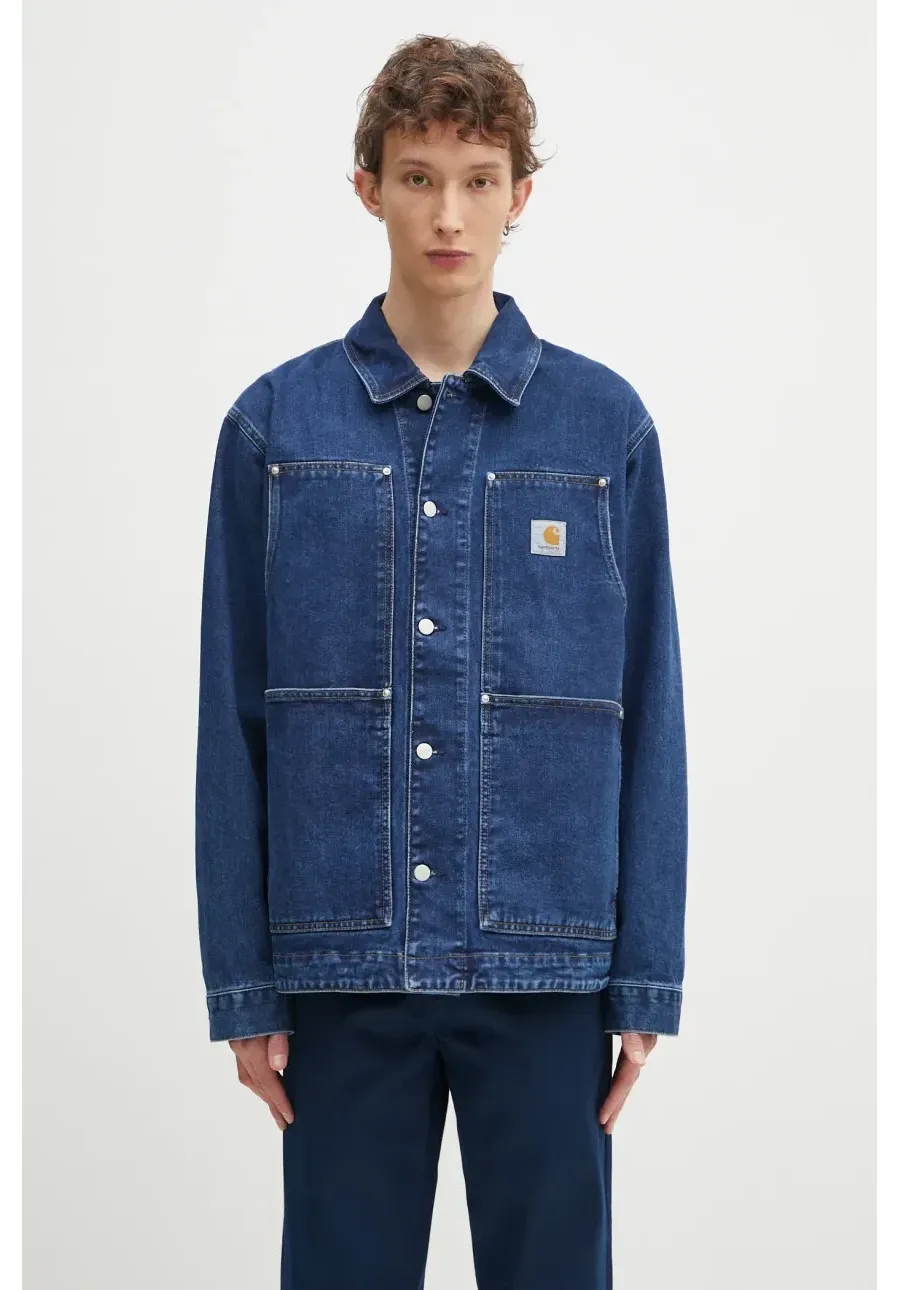 obrazek 1 Carhartt WIP kurtka jeansowa OG Double Front Jacket kolor granatowy przejściowa I034866.106