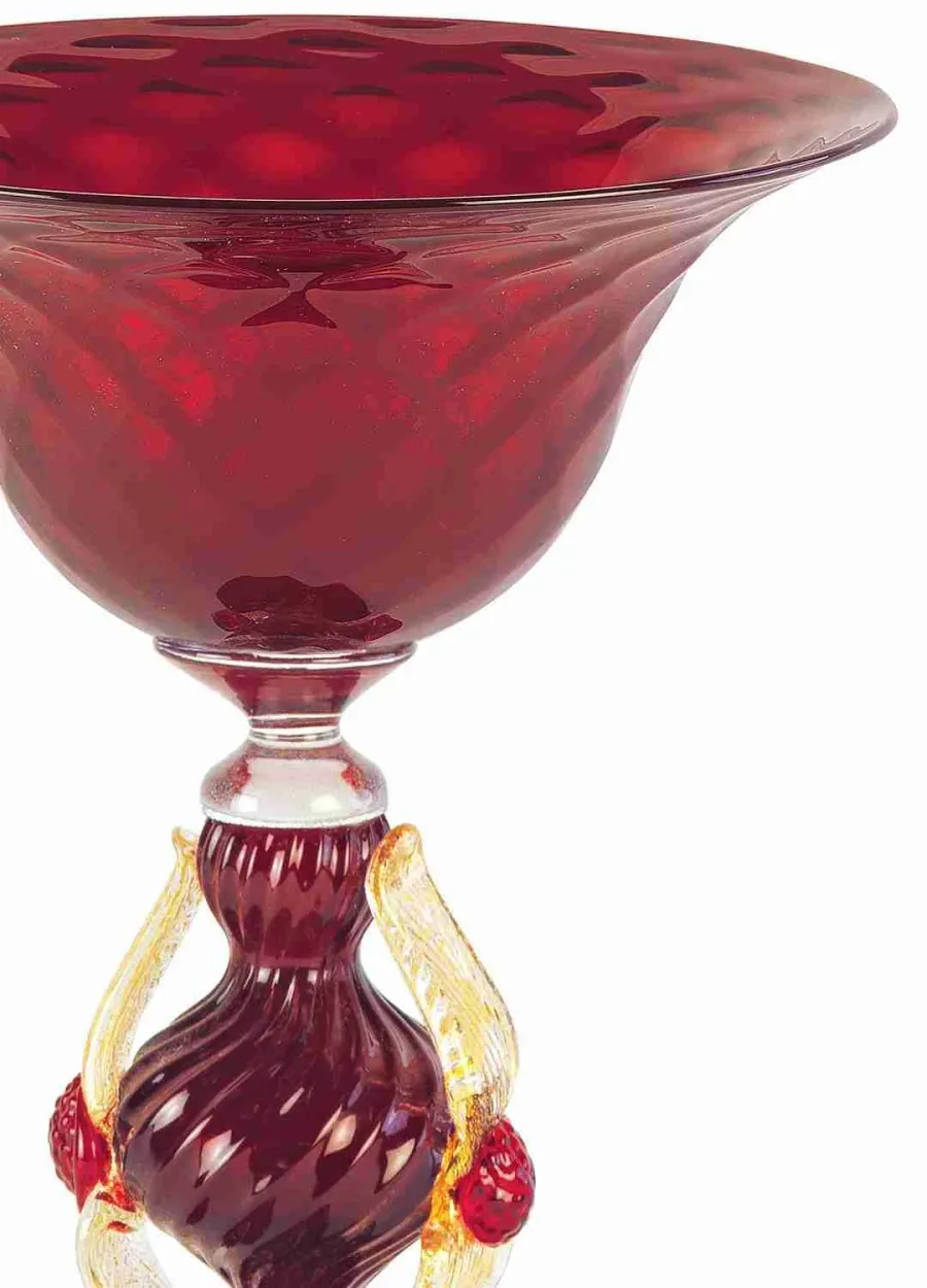 obrazek 2 Designerski wazon z czerwonego dmuchanego szkła murano