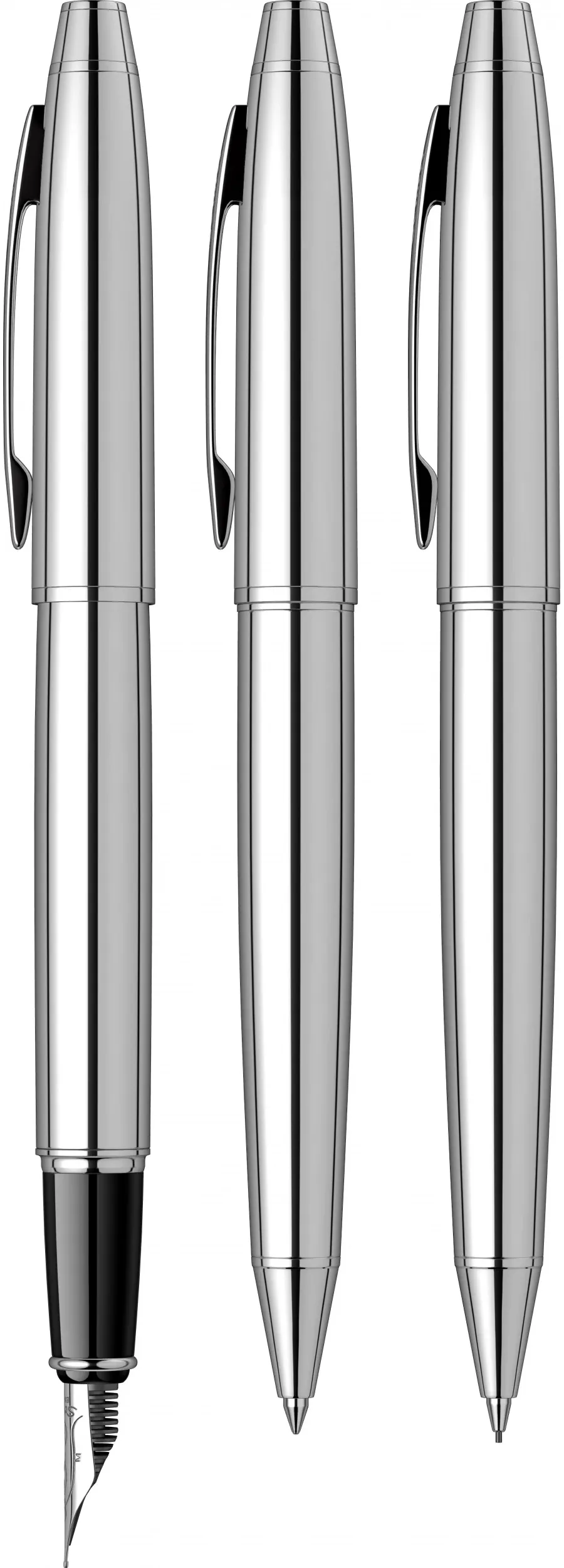 obrazek 2 Zestaw Pióro Wieczne - Długopis - Ołówek Mechaniczny 0.7mm Noble 35 Chrom