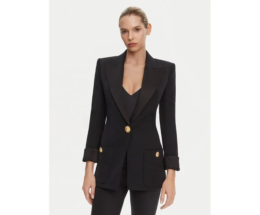 obrazek 1 Balmain Marynarka DF1SE095ME54 Czarny Regular Fit