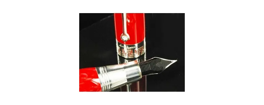 obrazek 3 Nowoczesne Pióro Wieczne Czerwony Celluloid Miya Montegrappa