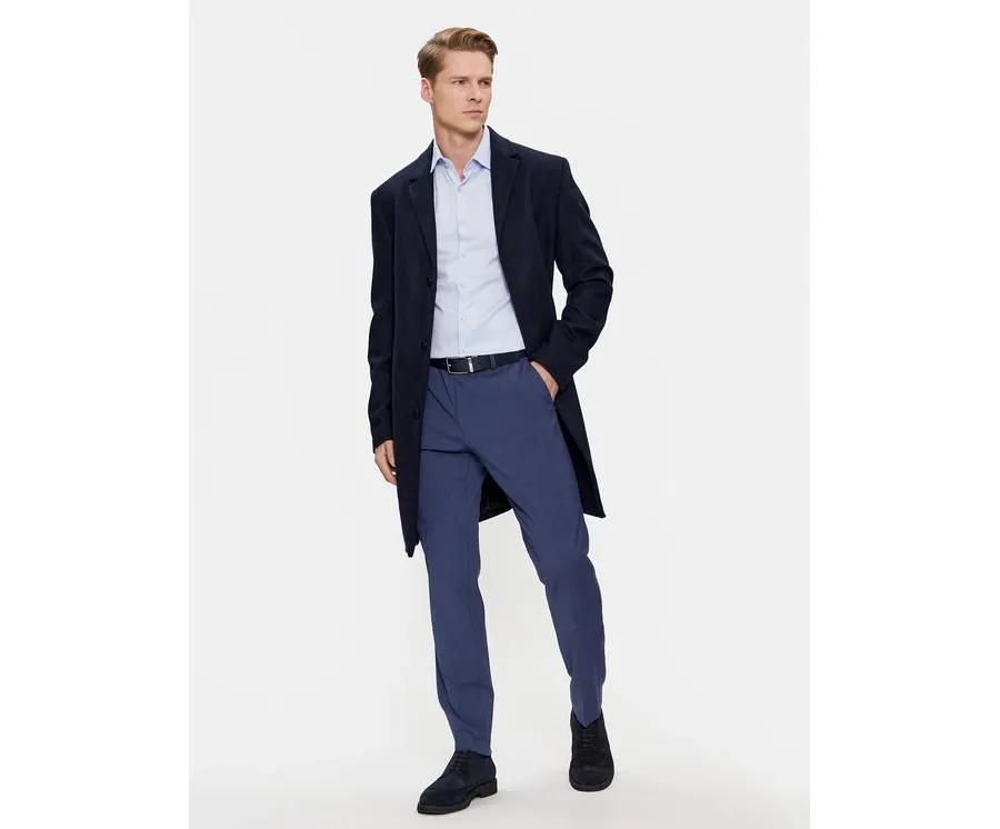 obrazek 1 Calvin Klein Płaszcz wełniany K10K110462 Granatowy Regular Fit