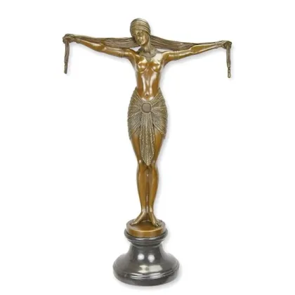 Zdjęcie Ekskluzywna rzeźba tancerki w szaliku wykonana z brązu