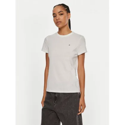 Zdjęcie Calvin Klein T-Shirt Emb Graphic K20K208061 Biały Slim Fit