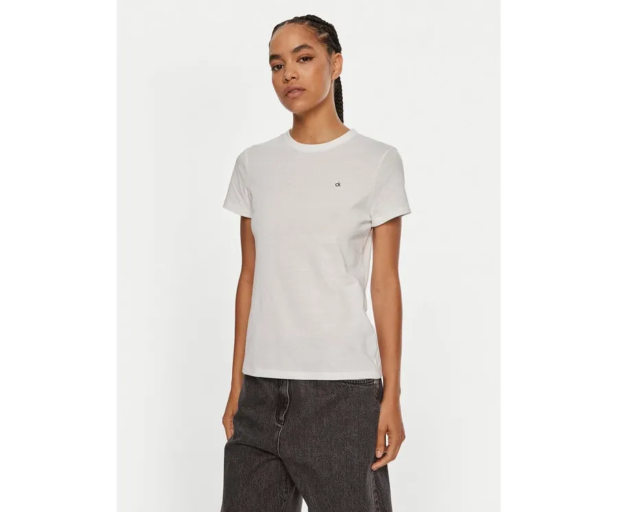 obrazek 1 Calvin Klein T-Shirt Emb Graphic K20K208061 Biały Slim Fit