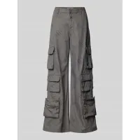 Zdjęcie Spodnie cargo z szeroką nogawką i wyhaftowanym logo