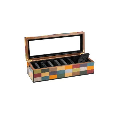 Picture A unique oblong box for pens and pens made of mahogany