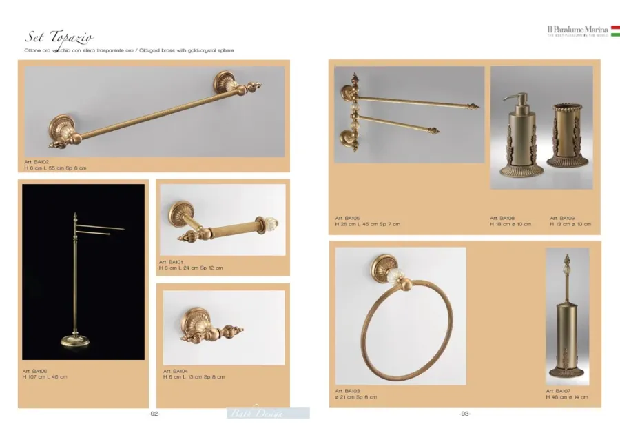 obrazek 2 Pojemnik na szczoteczki z mosiądzu z liśćmi i szkłem PCV wewnątrz - Il Paralume Marina