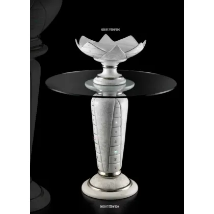 Zdjęcie Czarujący włoski stolik z kolekcji Demetra z okrągłym szklanym blatem