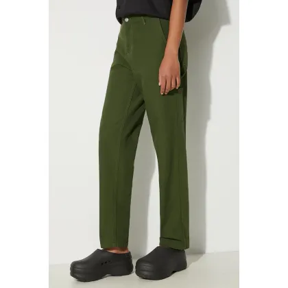Zdjęcie Carhartt WIP spodnie bawełniane Pierce Pant kolor zielony proste high waist I033140.2BR02