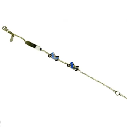 Zdjęcie Stylowa dziecięca dziecięca bransoletka talerzowa z emaliowanymi motocyklami