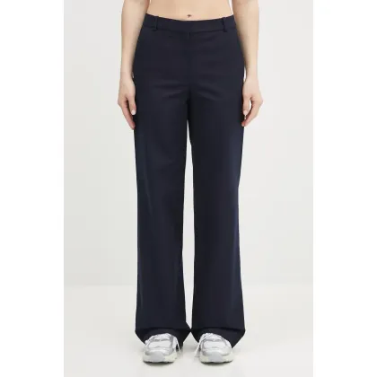 Zdjęcie A.P.C. spodnie bawełniane pantalon margaret damskie kolor granatowy szerokie high waist COHFU.F08476