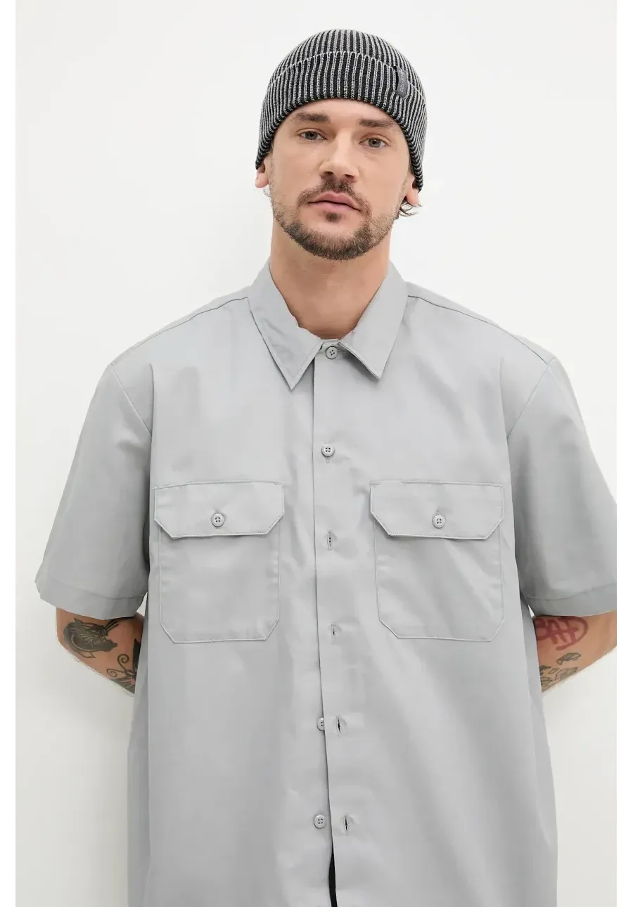 obrazek 1 Dickies koszula męska kolor szary regular z kołnierzykiem klasycznym