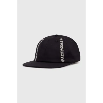 Zdjęcie PLEASURES czapka z daszkiem bawełniana Horns Canvas Cap kolor czarny z nadrukiem P24SP067.BLACK