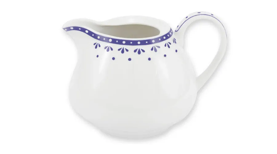 obrazek 1 Wyjątkowy czeski dzbanek na mleko z porcelany zdobiony subtelnym niebieskim ornamentem – Leander