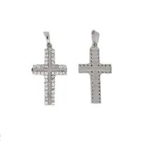 Zdjęcie Krzyż z cyrkonii i środkowa błyszcząca linia 20x14mm.